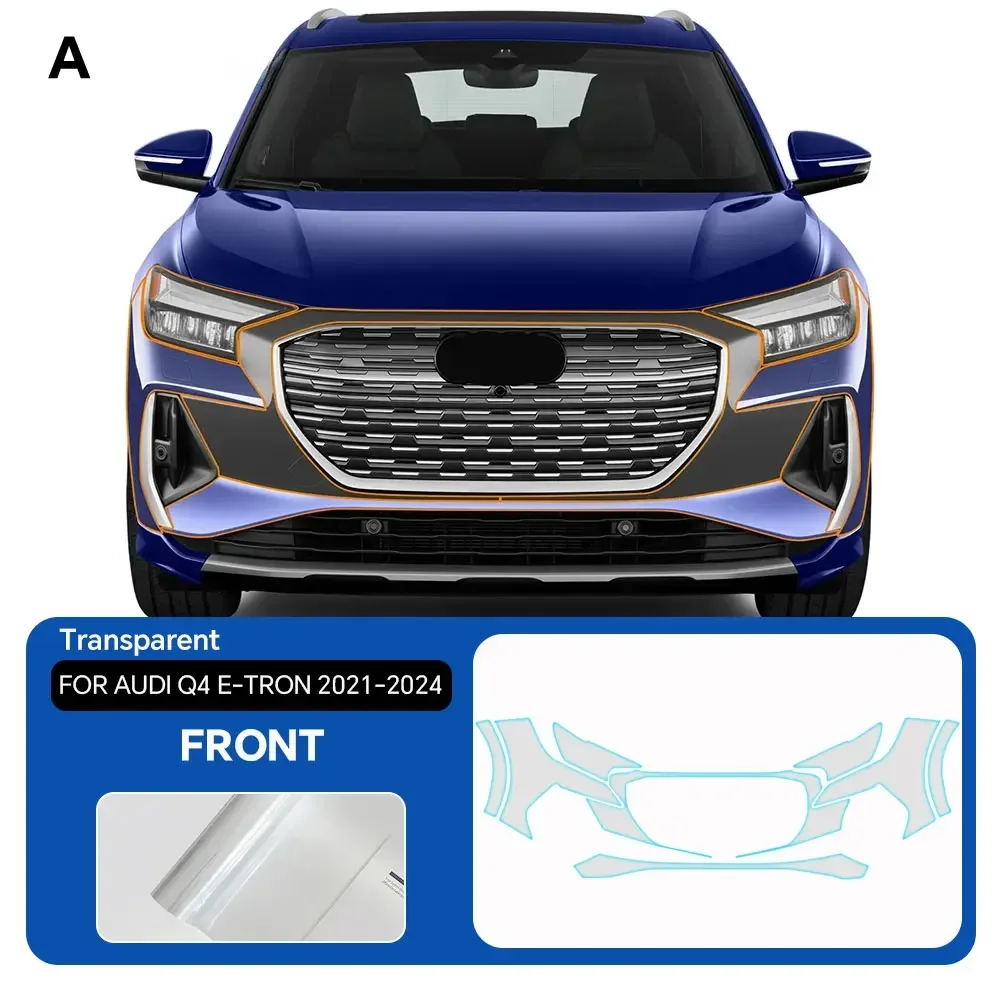 

For Audi Q4 E-TRON 2021-2024 TPU Body Bumper Door Pre-cut Sticker Paint Protection Film PPF Scratch-resistant And Transparent