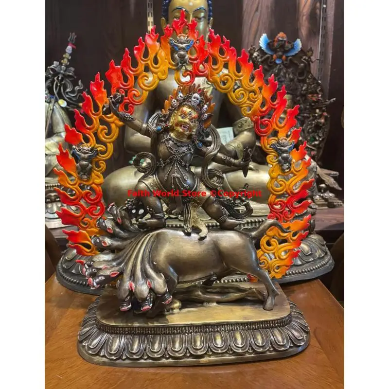 

Guru Dragpo Angry Padmasambhava Guru Rinpoche Armor Professional temple Rare Buddha statues Tibet Nepal Buddhism 33cm large