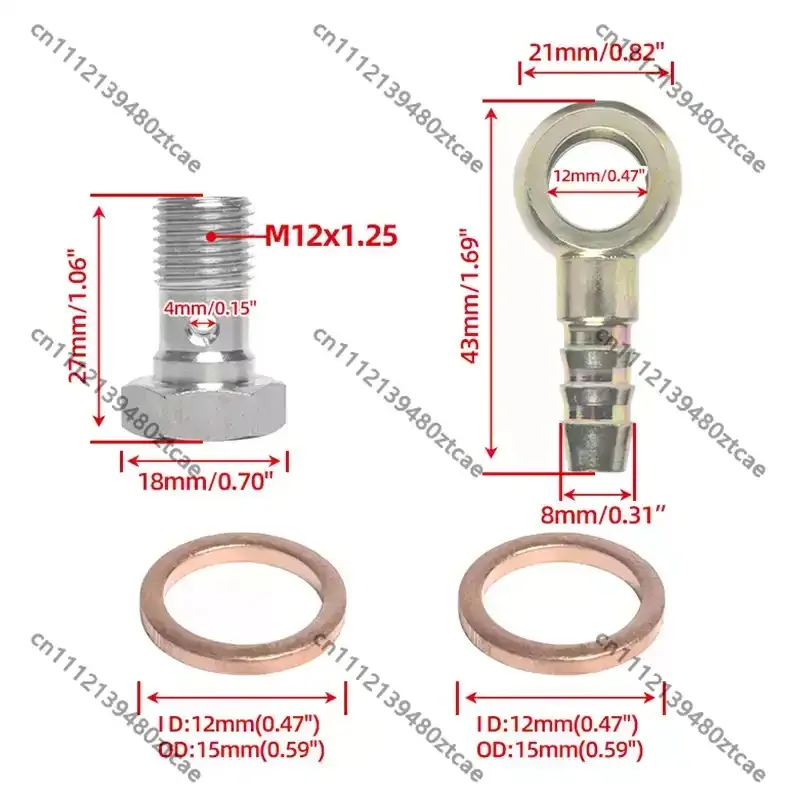 Auto Performance Mod Banjo Bolt, Hollow Fish Eye Oil Supply Screw for Oil Line Replacement Accessory