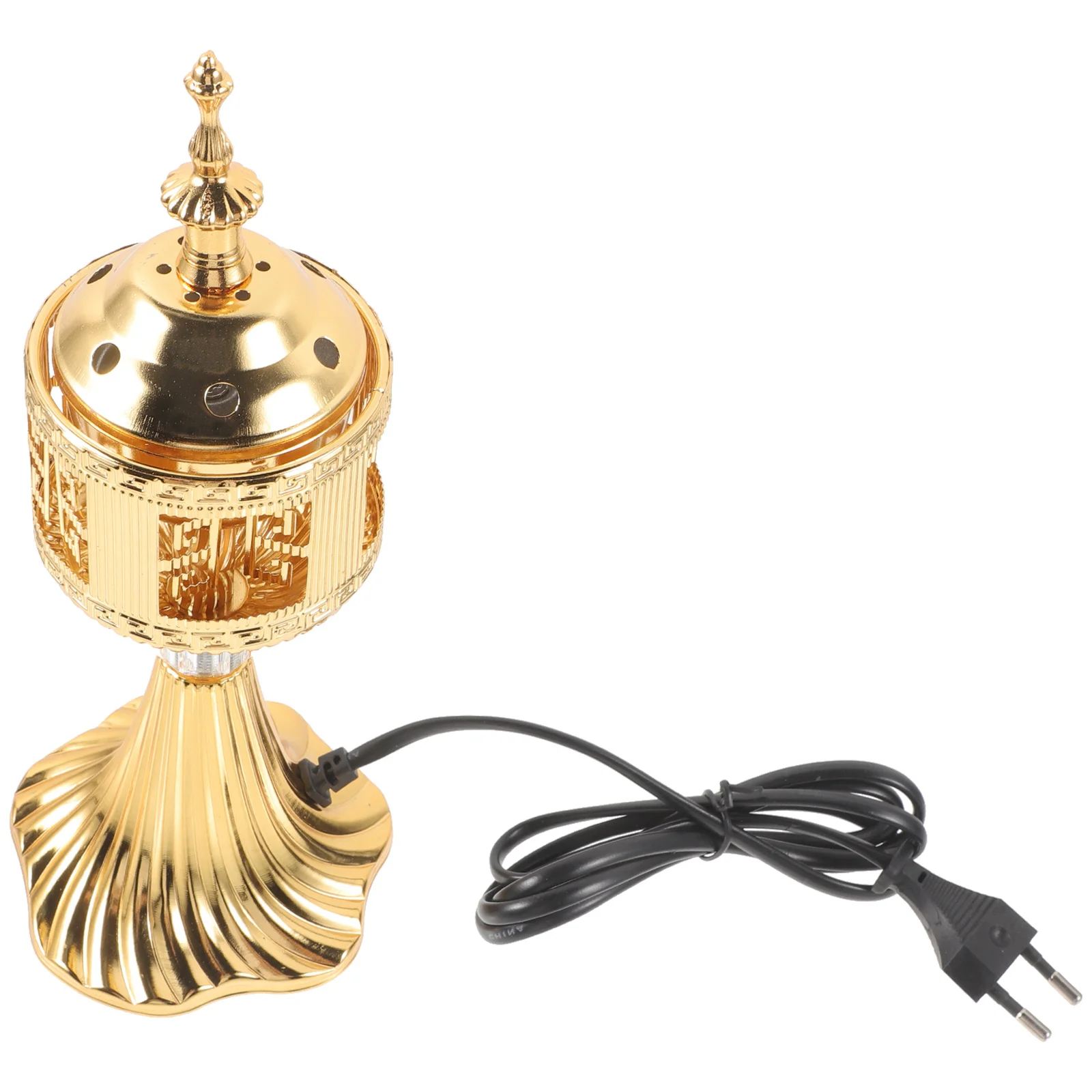 

Compact Metal Incense Burner Electric Censer Holder Vintage Plug in Aroma Incense Holder for Home Decoration Eu Plug