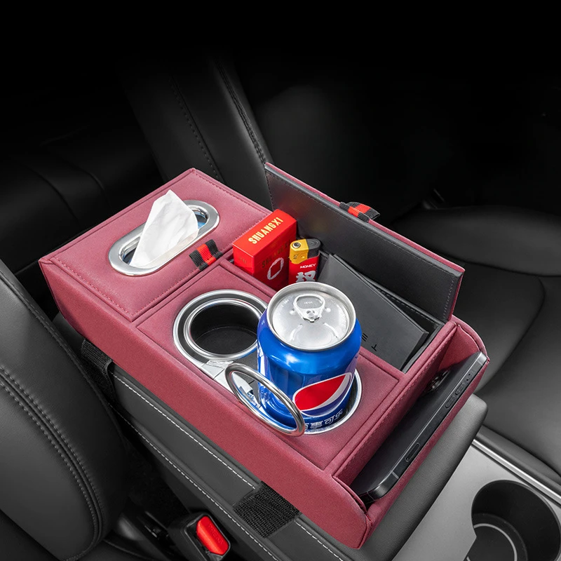 

Автомобильный подлокотник, органайзер, ящик для хранения Premium Sense с коробкой для салфеток, подстаканник, центральный подлокотник для сотового телефона, бустер Pad