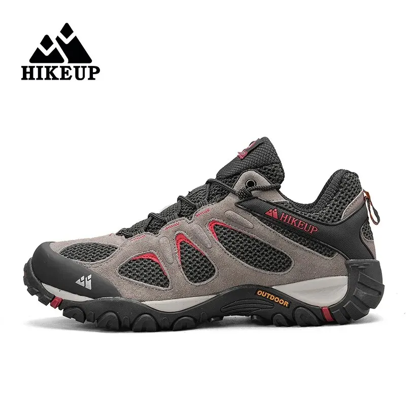 HIKEUP Men Shoes Breathable Splashproof Outdoor Hiking Shoes Mountain Climbing Sport Men Hunting Trekking Sneaker