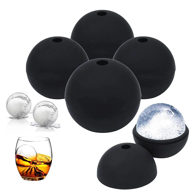 4cm Ice Ball Molds Silicone Ice Ball Maker Tray Reusable Round Whiskey Cocktail Mould Ice Roller Barware Ice Cream DIY Tools