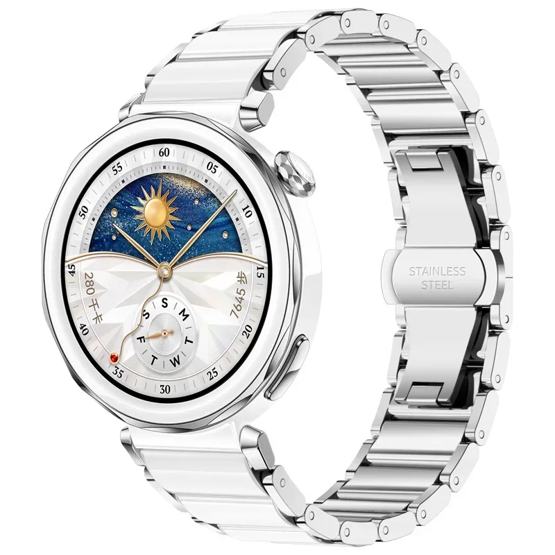 18mm Ceramic+Metal Strap for Huawei Watch GT5 Pro 42mm GT5 41mm Comfortable Bracelet Replaceable Huawei Watch GT4 41mm Correa
