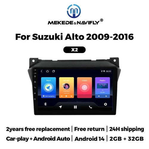 Imagen 2 del producto Estéreo de Radio de coche para Suzuki Alto 2009 2010 2011 2012 2013 2014 2015 2016 Android CarPlay Auto Audio GPS reproductor de vídeo Multimedia