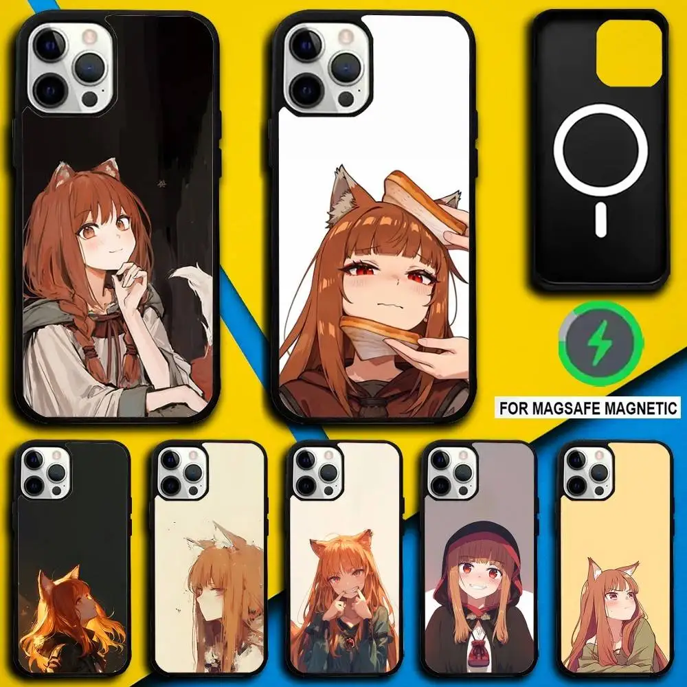 

Anime S-Spice and Wolf Phone Case For iPhone 16,15,14,13,12,11,Pro,Max,Plus,Mini,SE4,E Magnetic Magsafe Wireless Charging