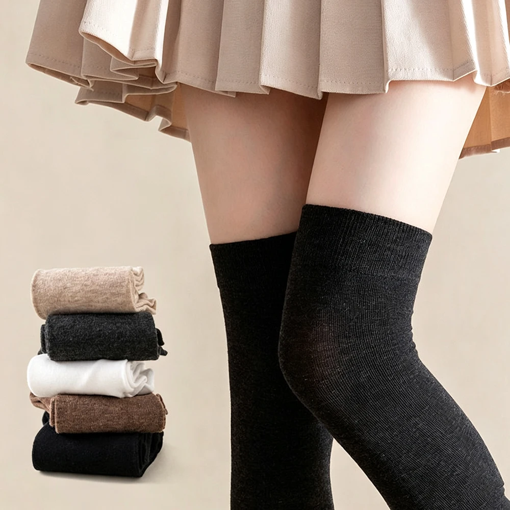 Long tube socks solid color comfortable slimming women's knee socks, sports socks, micro pressure socks, JK calf socks, casual