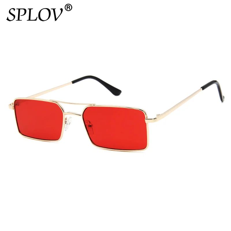 Vintage Rectangle Sunglasses Women Metal Double Bridge Glasses Steampunk Luxury Lady Shades Mirror Oculos De Sol Feminino UV400