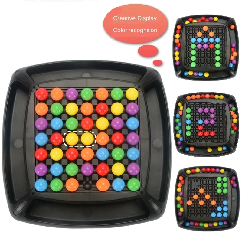 2 Players 20CM Rainbow Ball Matching Brain Game Intelligent Bead Training Board Game Magic Chess Educational Toys For Kids