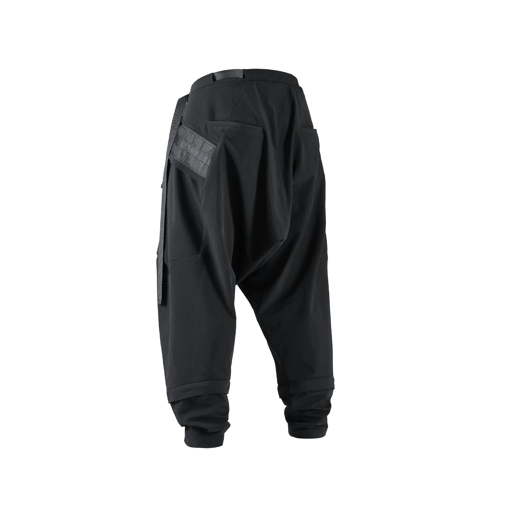 REINDEE LUSION 21AW CYBERPUNK 2 IN 1 MOLLE SYSTEM LOW CROTCH SAMURAI PANTS / 8 MINUTES PANTS TECHWEAR trouser (leg can remove)