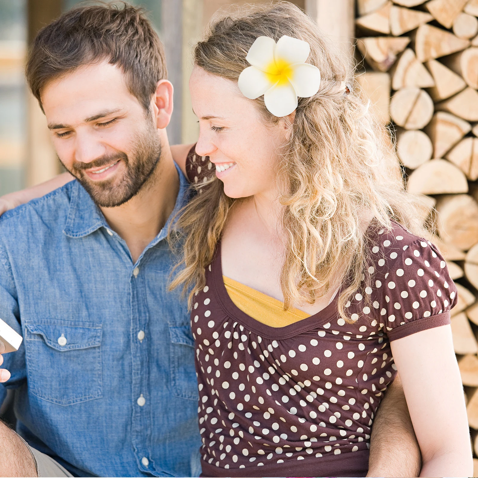 

20Pcs Plumeria Flower Hair Clip Dentate Secure Nonslip Hairpins for Wedding Party Beach Style Hair Accessory for Women Girls