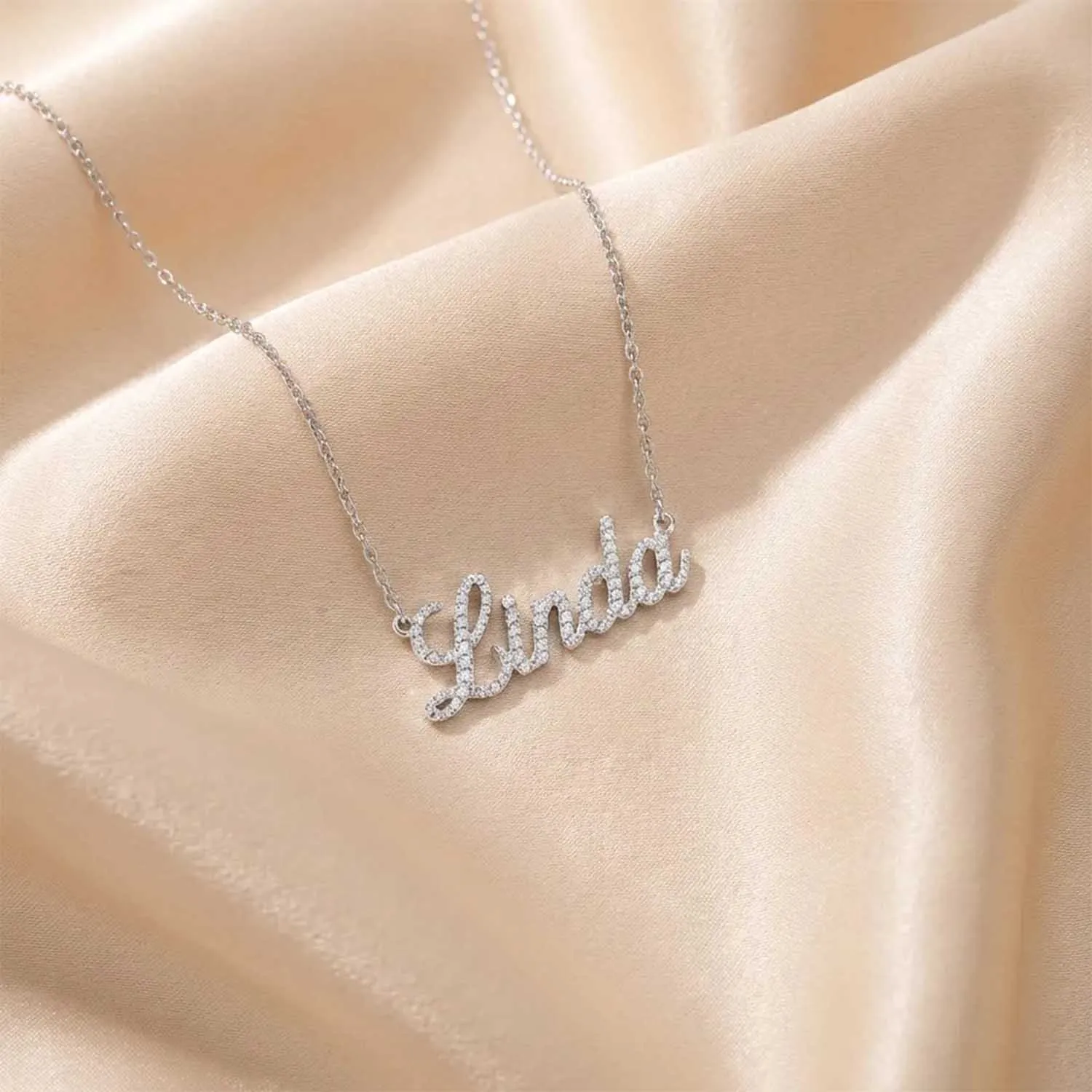 Personalized Name Necklace Zircon Birthstone Pendant High Quality 18K Gold Plated Best Wedding Gift Christmas Give to Your Loved