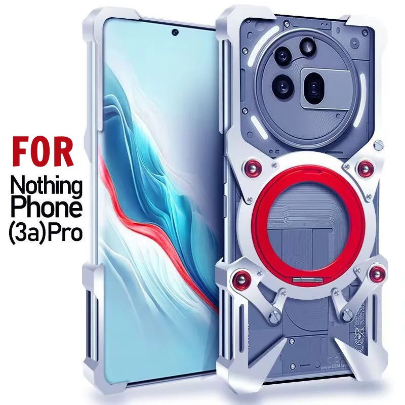 Imagen 6: Funda de metal resistente a golpes para Nothing Phone 3A 2A Plus 3 2 Pro, carcasa de aluminio, cubierta protectora para Nothing Phone One