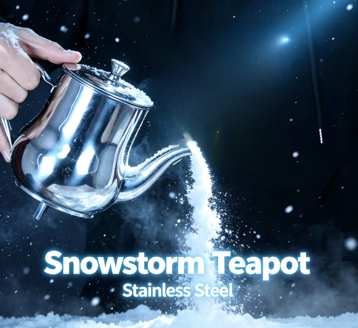 Magician Snowstorm Teapot (Stainless Steel) Magic Tricks Snow Paper Blowing Snow Produce Magia Stage Illusions Gimmick Mentalism