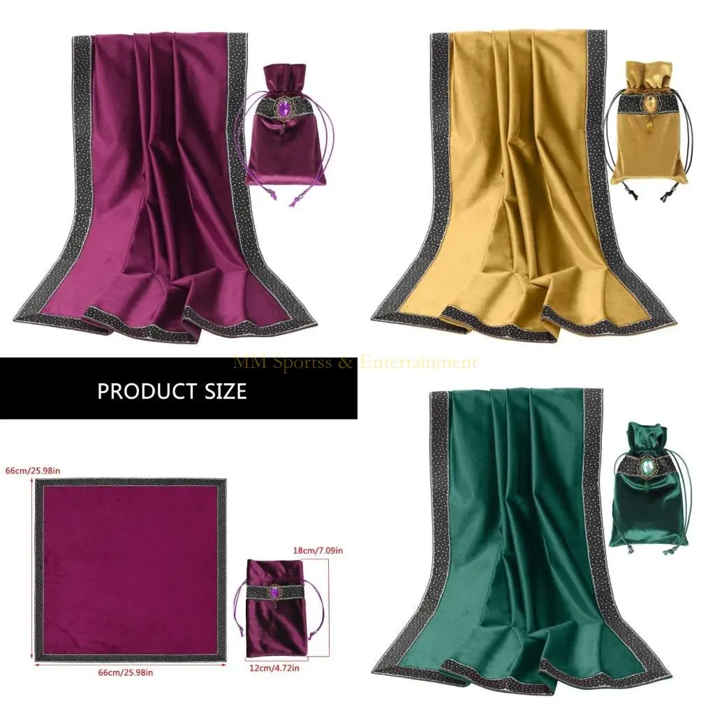 

31BE Карты Таро Скатерть Толстый фланелевой гобелен с гаданиями и сумкой на шнурке