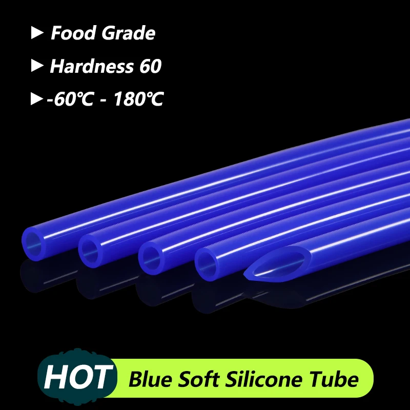 Blue Food Grade Silicone Tube ID 0.5 1 2 4 6 7 8 10 12 14 16 18 20 25 32mm Rubber Hose Soft Drink Pipe Water Connector Plumbing