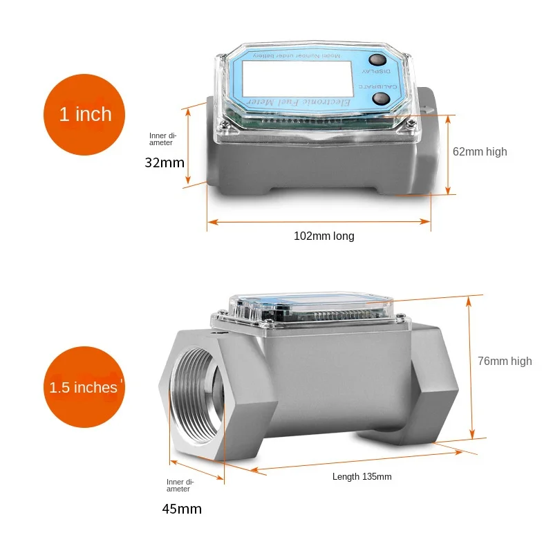 Digital Turbine Flow Meter For Measuring Gasoline Diesel Kerosene Water Sensor PCB Electronic Indicator