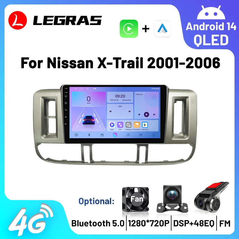 

HD Split Screen Car Intelligent Systems For Nissan X-Trail 2001-2006 Carplay GPS Navi Car Radio Android Auto BT FM DSP Autoradio