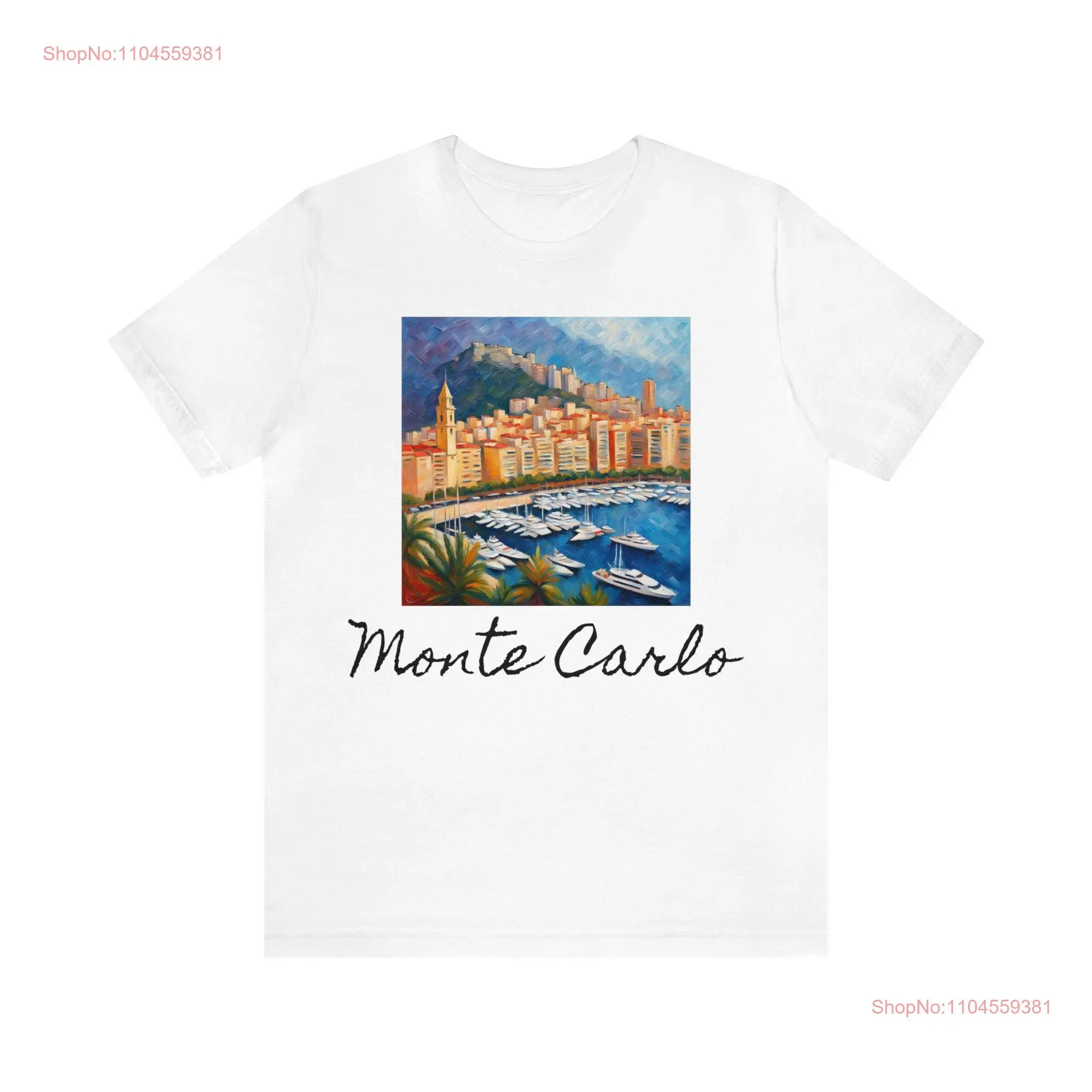 Monte Carlo Camiseta regalo navideño para él su ciudad pintura manga larga o corta