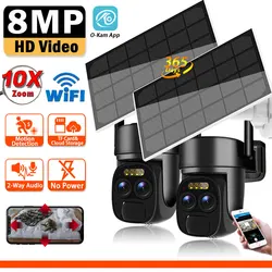 WiFi PTZ Camera Smart Home Outdoor Wireless Solar IP Camera 8MP HD batteria integrata videocamera di sorveglianza Standby a lungo termine