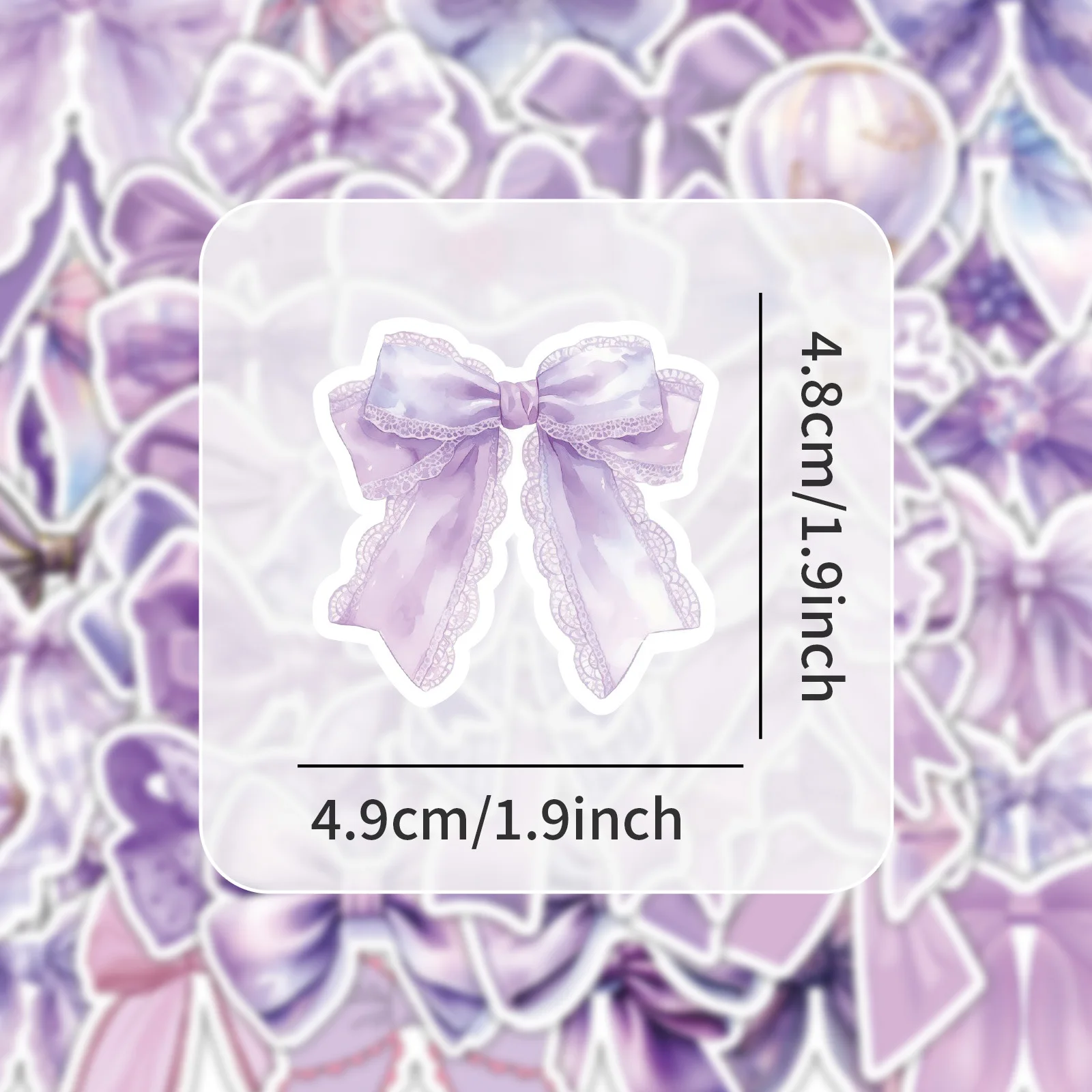 

54PCS Purple Bow Sticker Cartoon Fun Creative Doodle Decorative Scooter Water Cup Guitar Phone Case Sticker Decal Kids Toy