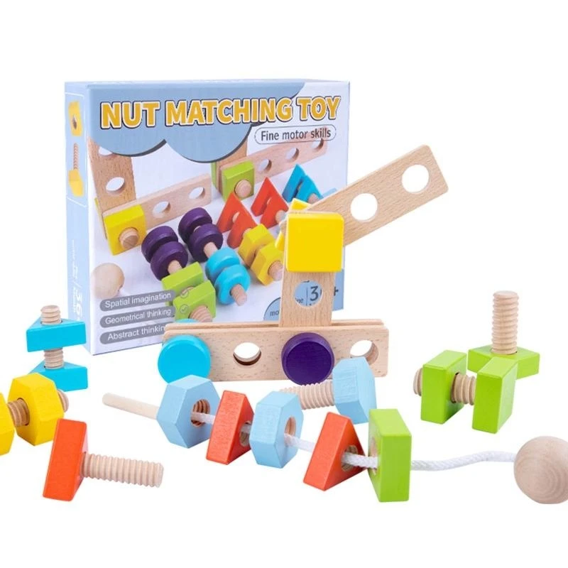 090B Table for Play Toy Interactive Puzzle Sorting Screw Building Blocks Training Portable Table Game for Creative Kids