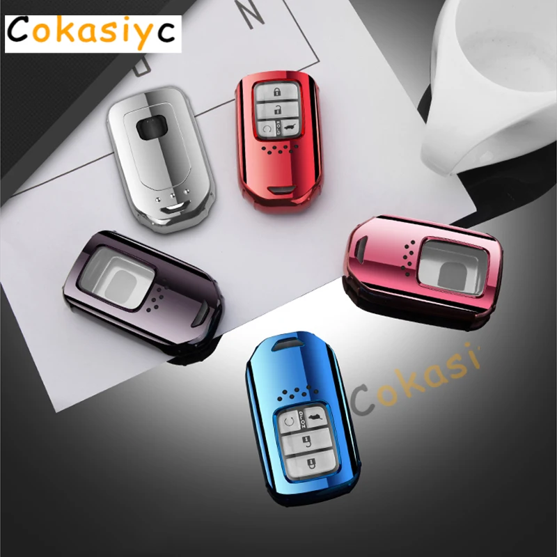 TPU Car Remote Key Full Cover Case Keychain For Honda Accord Civic CR-V XR-V MK10 Spirior Pilot Fit City Freed Jade Key Protect