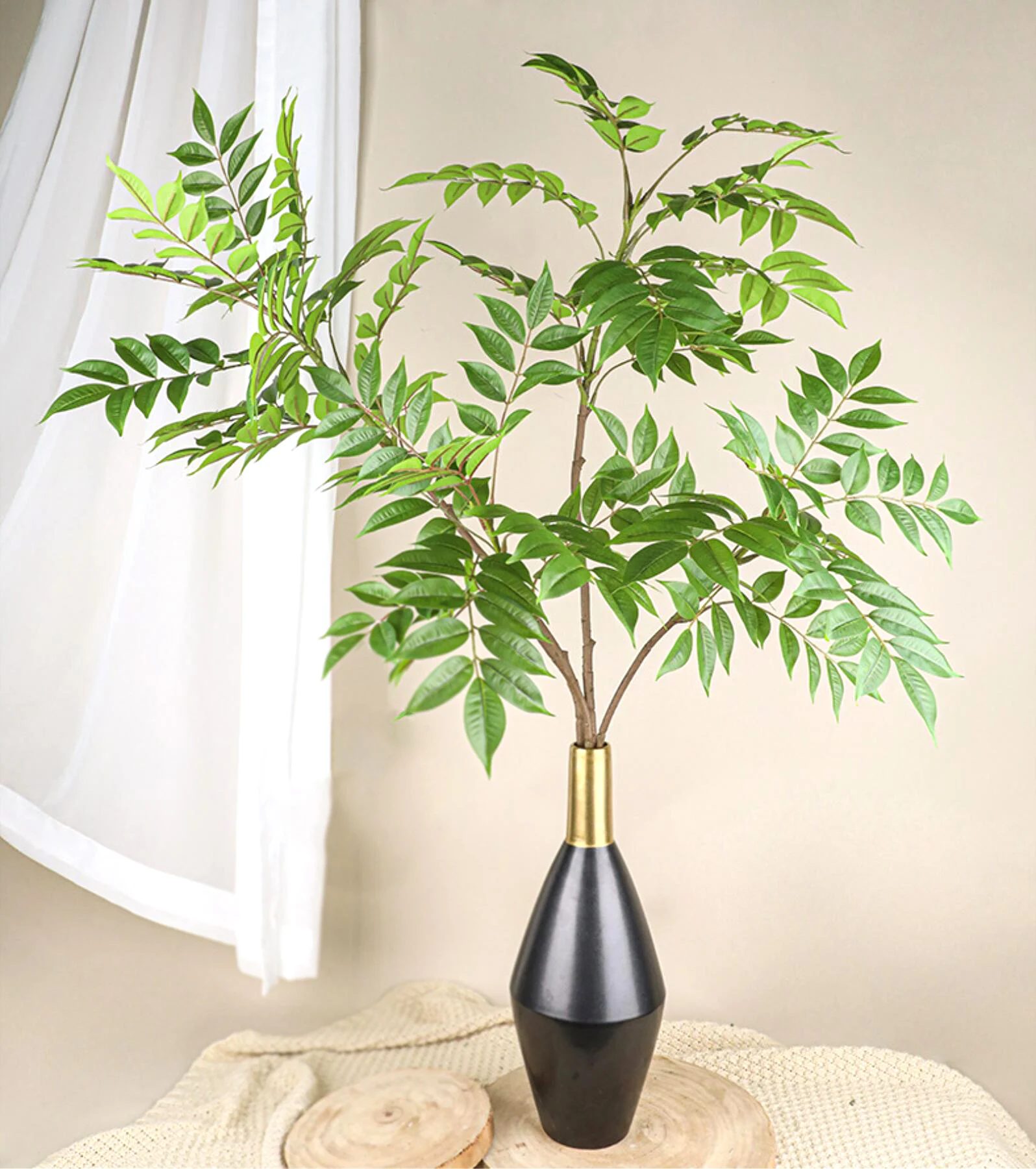 77–135 cm (53,1 Zoll) künstliche Geigenblätter, Ficus-Feigenpflanze für den Außenbereich, Hof, Garten, Balkon, Innenbereich, Heim- und Bürodekoration – Detail 26