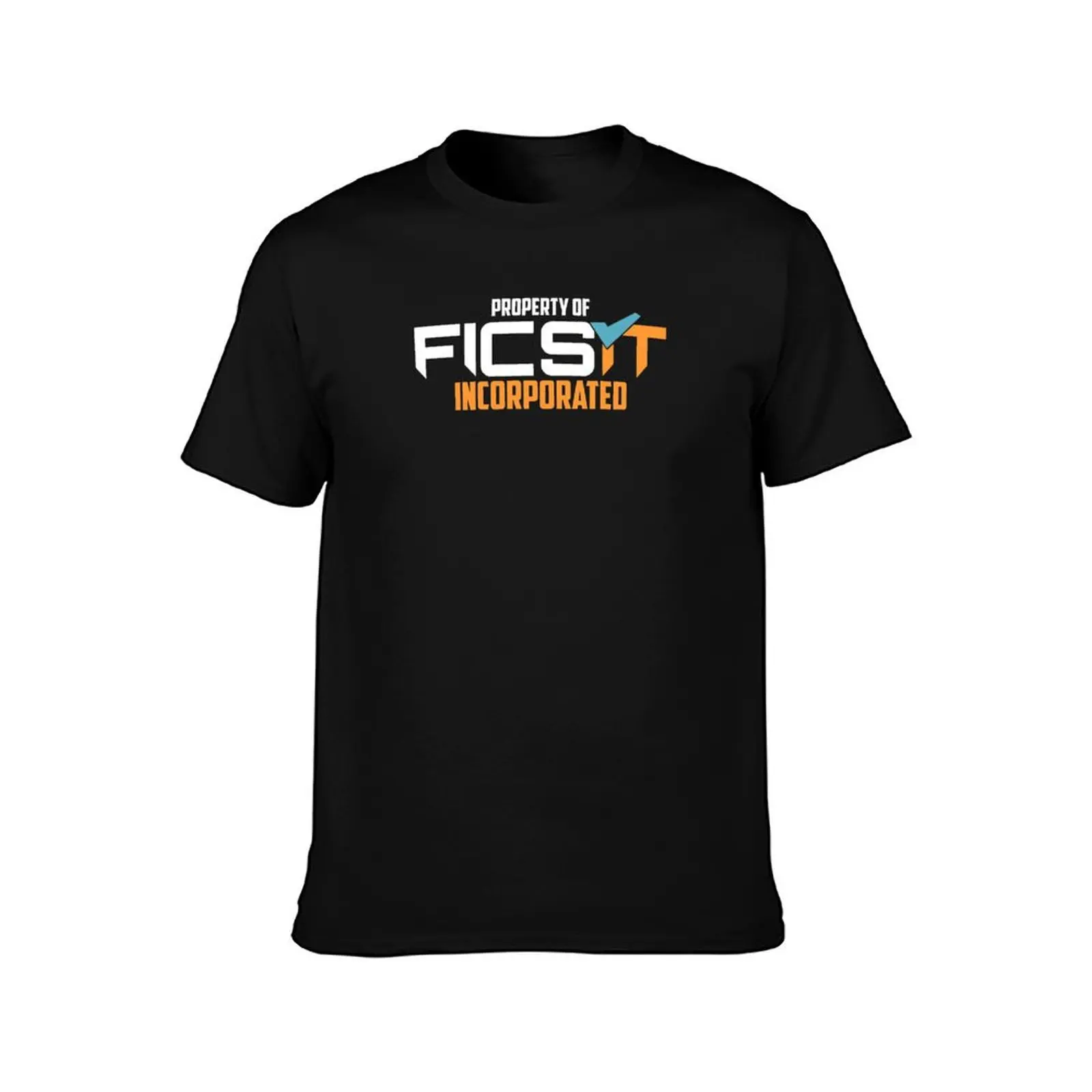 Property of FICSIT Satisfactory Emblem T-Shirt Basic Solid Color Casual Tee Shirt T-Shirt