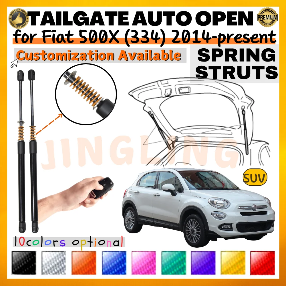 

Qty(2) Trunk Struts with Spring for Fiat 500X (334) SUV 2014-present Rear Tailgate Boot Lift Supports Shock Absorbers Dampers