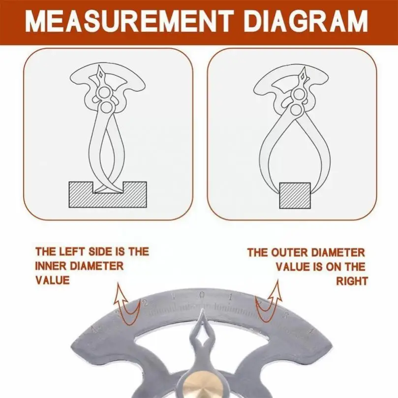 Stainless Steel Internal External Metric Diameter Feeler Gauge With Metric Scale for meet Different Measurement Requirements