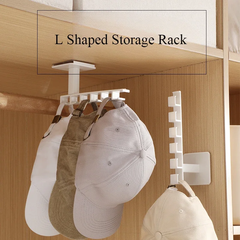 No Punching L-shaped Hanger Wall Hanging Headband Hair Accessories Finishing Rack Multi-functional Clothes Hats Storage Rack