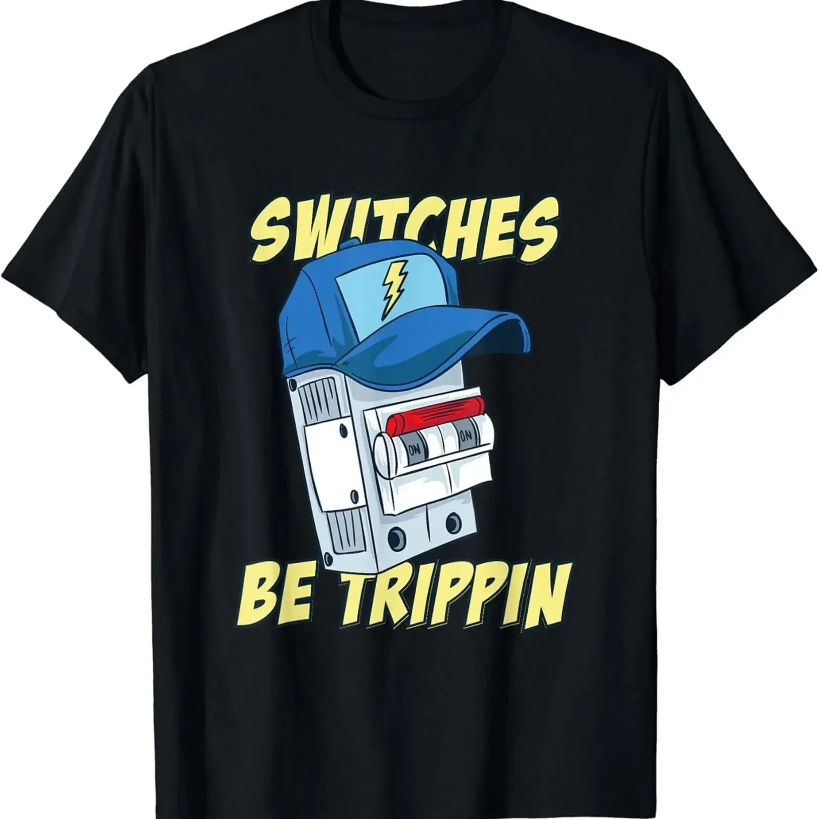 Switches Be Trippin T Shirt Electrician For Men Funny  vintage Washed graphic Stylish Soft Unisex Casual streetwear