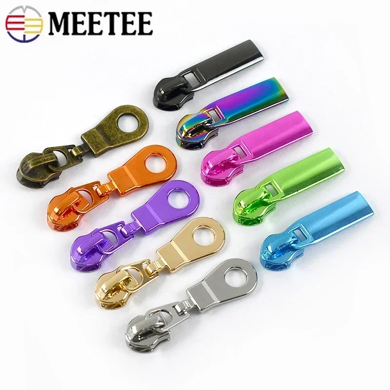 5/10Pcs Meetee 5# Zippers Slider for Nylon Zips Clothes Shoes Bags Zip Puller Head Repair DIY Garment Home Sewing Accessories