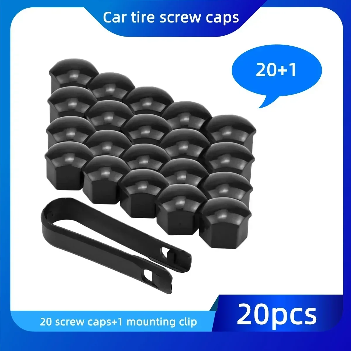 17/19/21mm 20PCS Car Wheel Nut Caps Protection Covers Caps Anti-Rust Auto Hub Screw Cover Car Tyre Nut Bolt Exterior Decoration