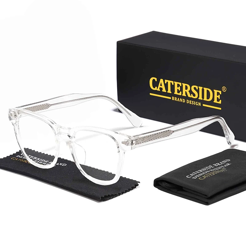 CATERSIDE Klassische optische Brillengestelle für Herren, hochwertige Acetat-Bügel, Anti-Blaulicht-Brille, Damen, tägliche dekorative Brillen – Detail 7