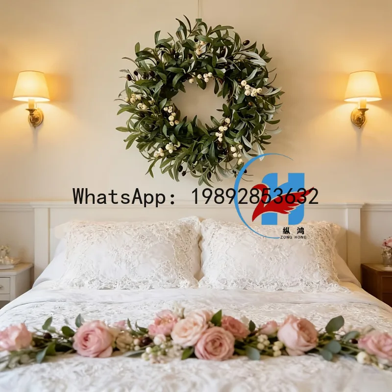 

ZZ spring and summer olive wreath farmhouse courtyard decoration pendant large size DIY atmosphere