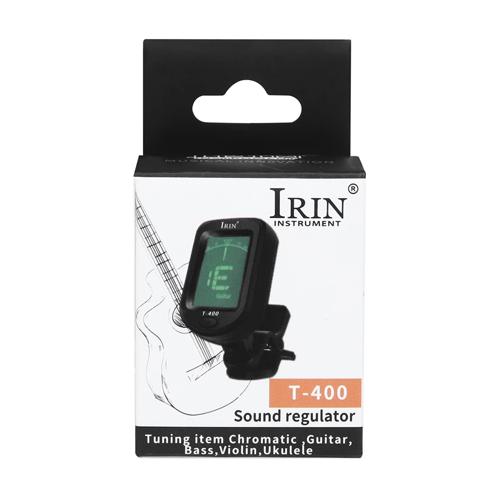 IRIN T-400 Guitar Tuner Digital Clip-On Tone Tuner for Electric Ukulele Bass Violin Universal 360Degree Rotatable Sensitive