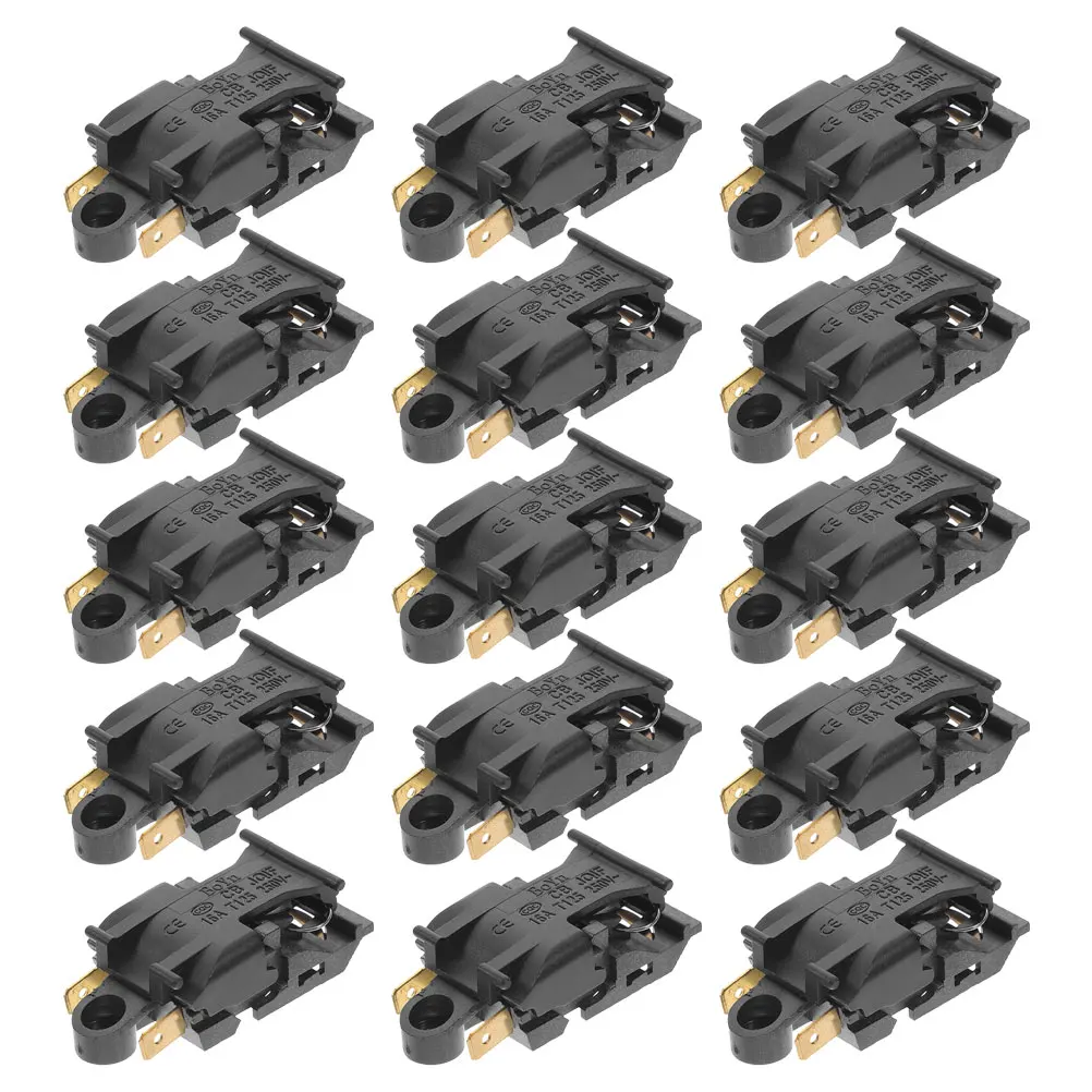 

15Pcs Electric Kettle Thermostat Switch Replacement Automatic Shutoff Steam Button Control Black 250V 16a Household Appliance
