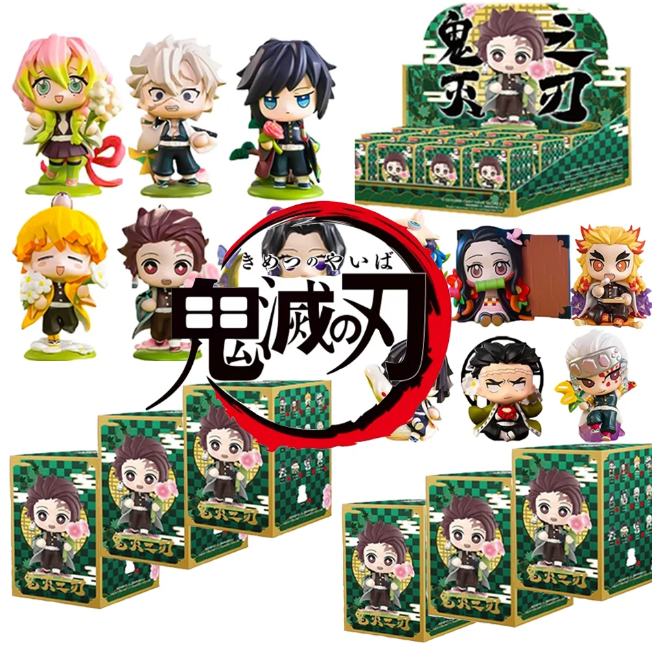 Demon Slayer Tanjiro Kamado Nezuko figura de dibujos animados de anime caja ciega estatua personalizada creativa modelo ornamento caja de regalos sorpresa
