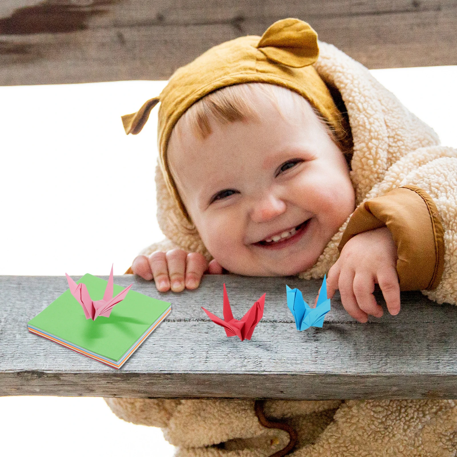 مربعات ورق اوريغامي ملونة 10 سم صفائح حرفية مزدوجة الجوانب لمشاريع فنية ذاتية الصنع رافعات قابلة للطي على شكل نجوم جارلاند #5