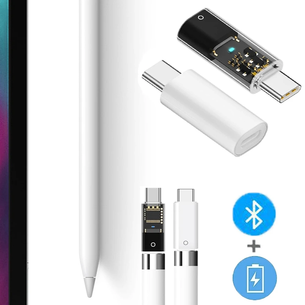 Ładowarka do tabletu Stylus Złącze USB C do iPencil Adapter do ładowania i parowania Kompatybilny z Pencil 1. i I/Pad 10. generacji