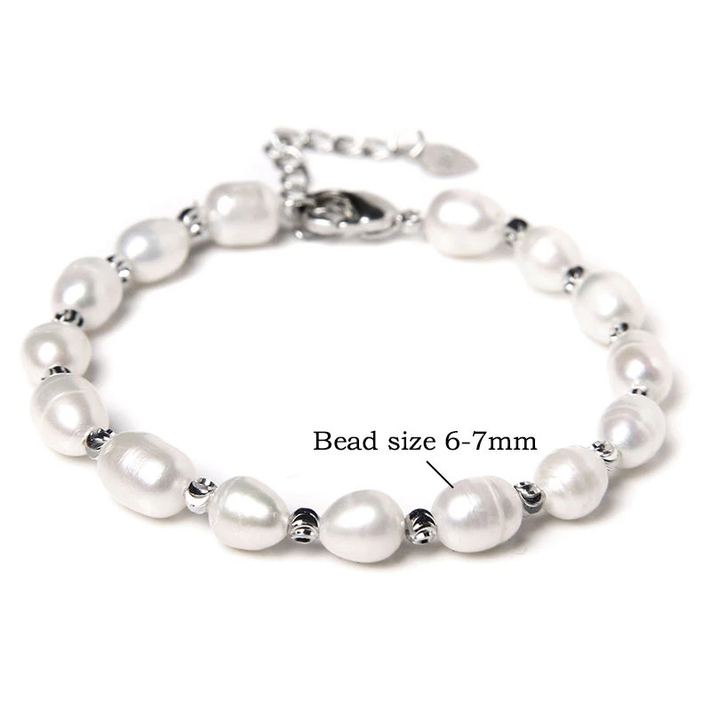 Baroque White Pearl Chain Bracelet Hot Sale Natural Freshwater Pearl Bracelet Elegant Classic Jewelry Gift For Women Girlfriend