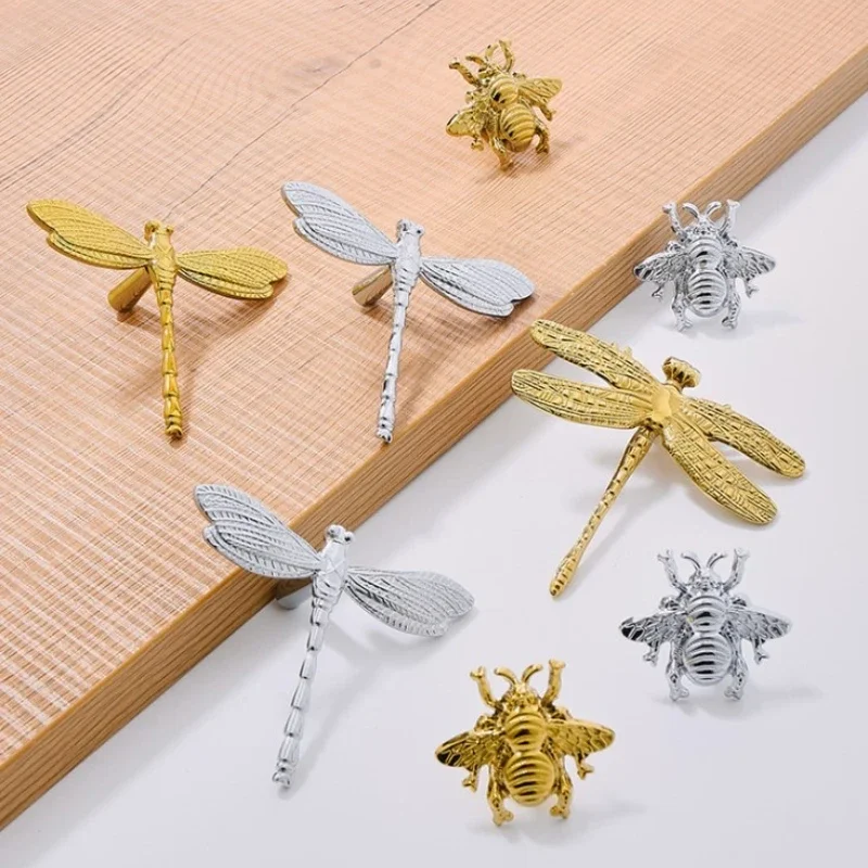 خزانة تسريحة تسحب الشمال الذهب اليعسوب الأثاث النحاسي مقبض الأجهزة الفاخرة مقابض أدراج المطبخ