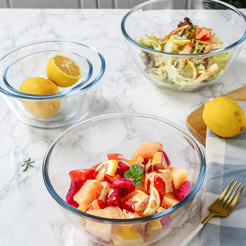 

Premium Clear Glass Salad Bowl for Fruits Ice Cream Snacks Desserts Elegant Smooth Surface Dishwasher Safe Modern Kitchen