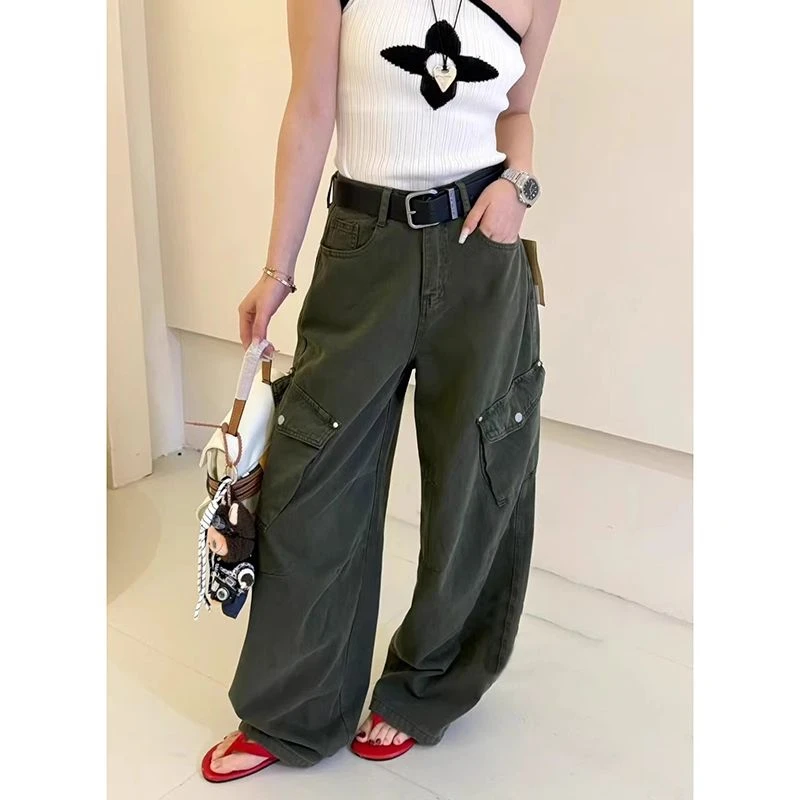 

ZHISILAO новые повседневные мешковатые широкие джинсы женские винтажные свободные джинсовые брюки полной длины уличная одежда 2025