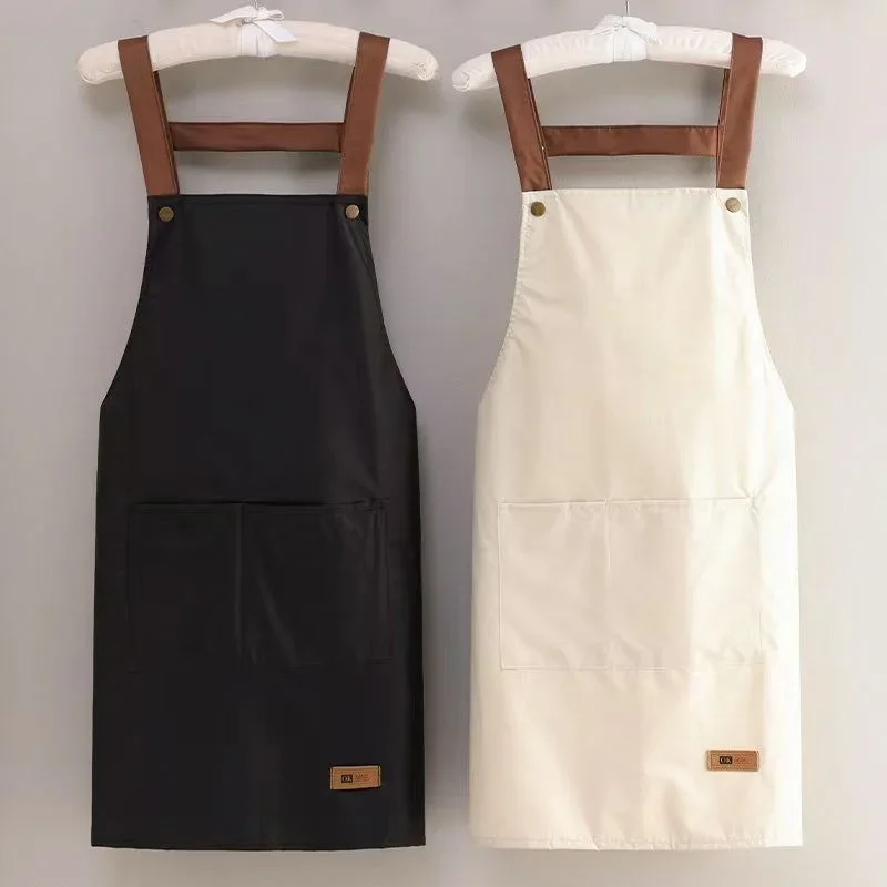 Kitchen Cooking Apron Women Men Waterproof Oil-Proof Apron Household Work Clothes For Hotel Resturant Coffee Shop Household Tool