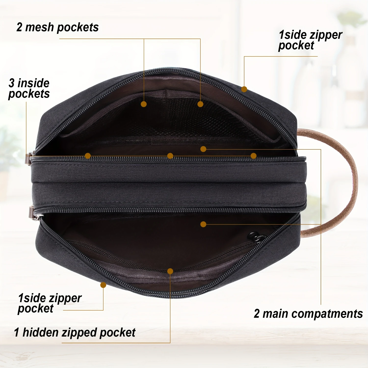 Hanging Toiletry Bag Travel Cosmetic Organizer Bag Waterproof Bathroom Dopp Kit Shower Bag for Women and Men