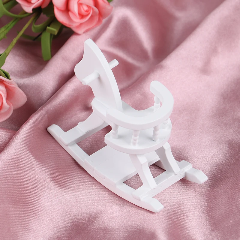 1/12 인형 집 미니어처 흰색 나무 흔들 말 의자,  - Rocking Chair Nursery 리뷰 및 가격