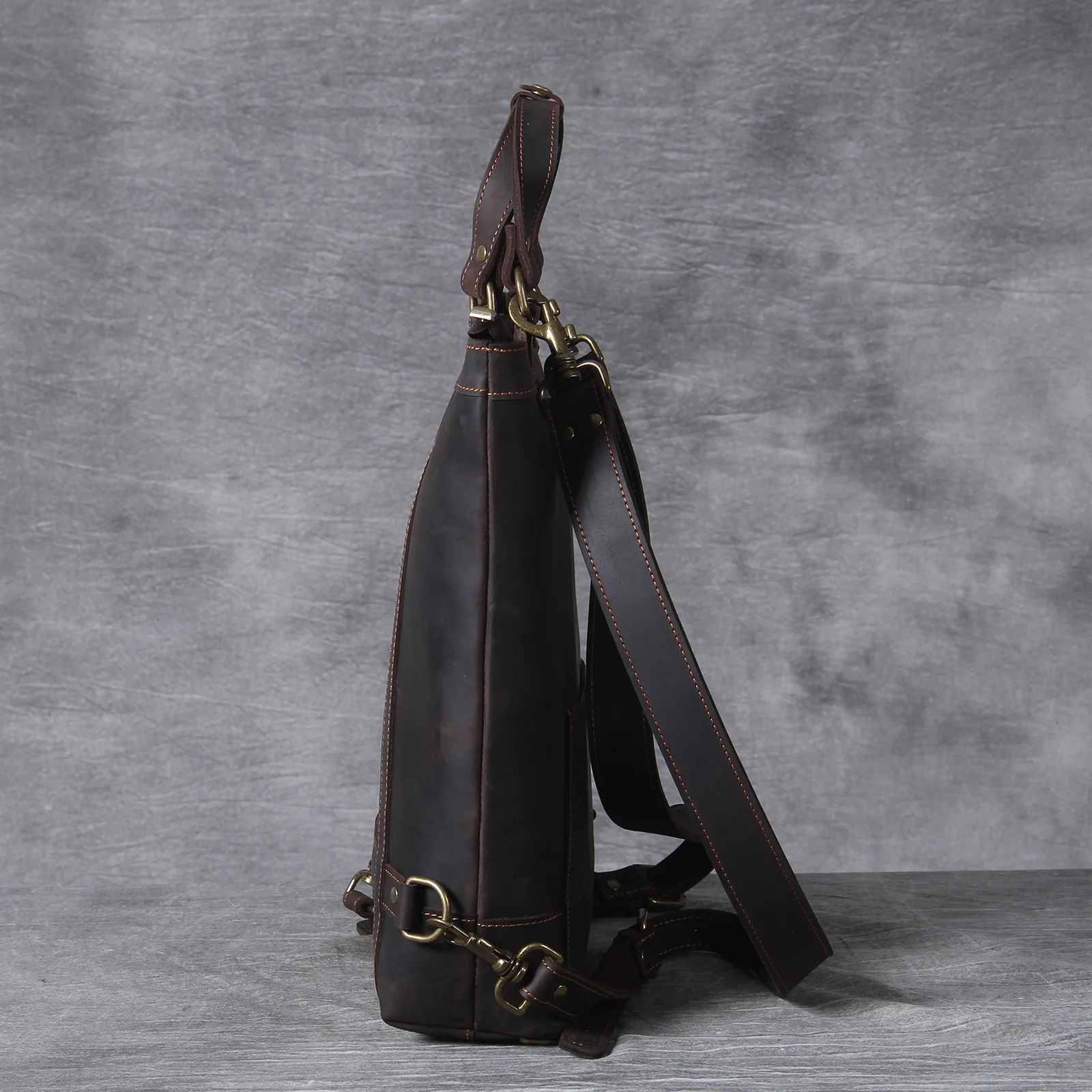 S.WORKER Vintage Echtleder-Rucksack Laptop-Tasche Lässige Crazy-Horse-Leder-Schultasche Outdoor-Reise-Weekender-Tasche – Detail 9